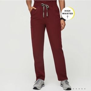 Figs Yola Scrub Pant Burgundy in Tall Small NWOT